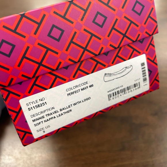 Tory Burch Minnie Flats in Navy - Picture 10 of 15